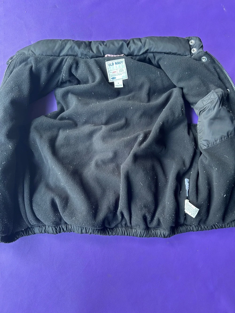 Old Navy Kids Black Puffer Vest with Black Zipper Pockets Size M